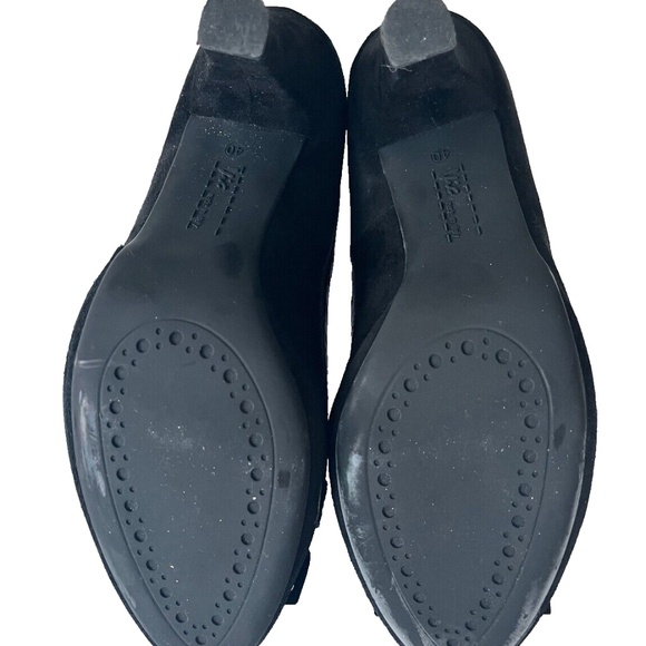 Women's heeled loafer with Horsebit black suede Size 9 - Picture 6 of 6